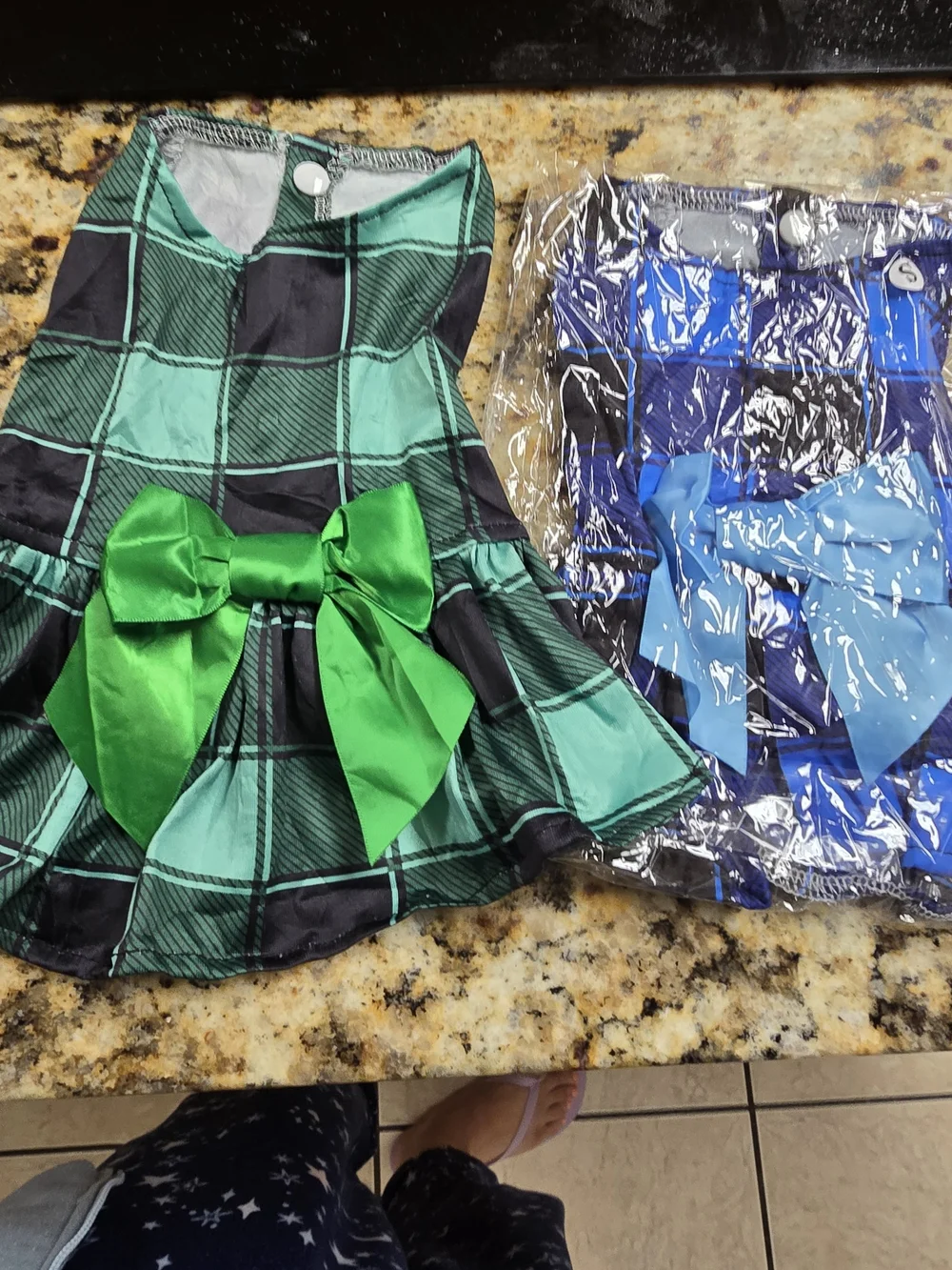2 Plaid Small Dog Dresses NWT.